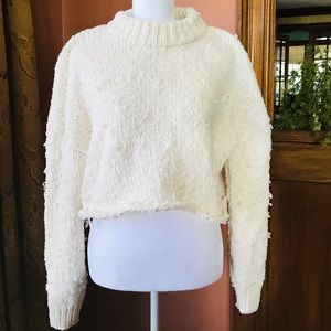 Urban Outfitter Ivory Half Chunky Sweater Sz Small